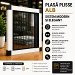 Plasă Plisse pentru Uși și Ferestre – Alb RAL 9016