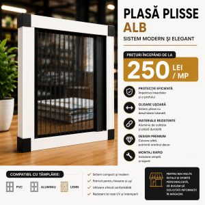 Plasa Plisse alb antracit premium