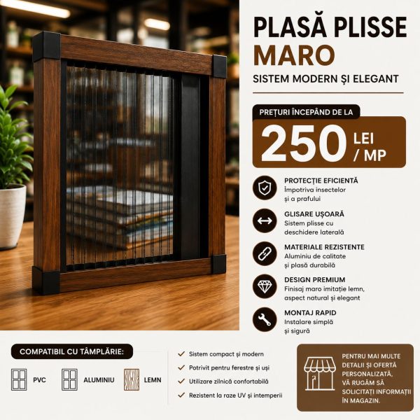 Plasa Plisse maro antracit premium