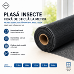 plasa contra insectelor la metru din fibra de sticla uși