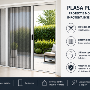 Plasa pentru insecte Plisse alb