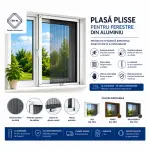 plasa plisse pentru ferestre din aluminiu