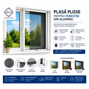 plasa plisse pentru ferestre din aluminiu