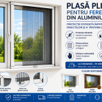 Plasă Plisse pentru Ferestre din Aluminiu