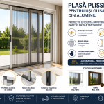 Plasă Plisse pentru Uși Glisante din Aluminiu