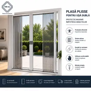 plasa plisse pentru usa dubla