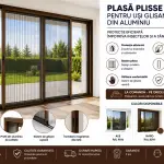 plasă plisse uși glisante maro