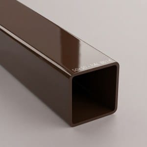 Țeavă pătrată din aluminiu 50x50 mm, Maro (RAL 8014) (6 m / 2x3 m)