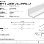 Fișă tehnică – cornier aluminiu alb 50×50 mm Fișă tehnică cornier aluminiu alb 50x50 RAL 9016