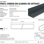 Fișă tehnică profil RAL 7016 50 × 50 mm grosime 1,95 mm