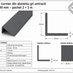 Fișă tehnică – cornier gri antracit 20×40 mm Fișă tehnică profil gri antracit 20 × 40 mm grosime 1,42 mm