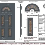 Fișă tehnică – panou gri antracit cu 5 geamuri Fișă tehnică panou gri antracit 5 geamuri 900 × 2000 × 24 mm