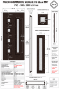 Panou ornamental wenghe cu geam mat – 900 × 2000 × 24 mm - imagine 2