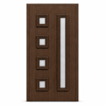Panou ornamental nuc cu geam mat pentru ușă PVC