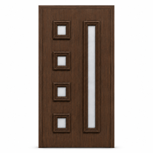 Panou ornamental nuc cu geam mat pentru ușă PVC
