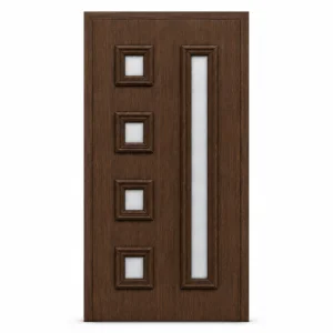 Panou ornamental nuc cu geam mat pentru ușă PVC