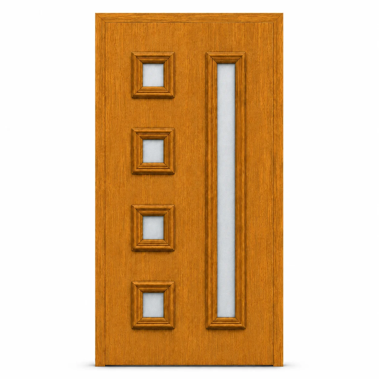 Panou ornamental stejar auriu cu geam mat – 900 × 2000 × 24 mm Panou ornamental stejar auriu cu geam mat pentru ușă PVC