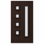 Panou ornamental wenghe cu geam mat pentru ușă PVC