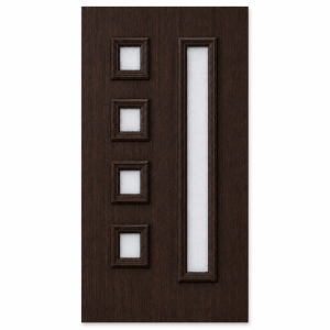 Panou ornamental wenghe cu geam mat pentru ușă PVC